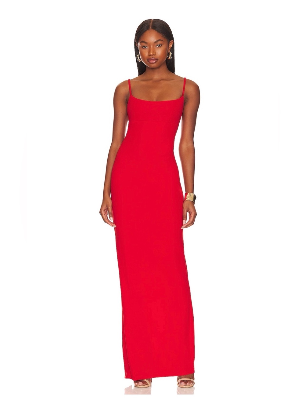 Nookie Red Slim-Fit Spaghetti-Strap Maxi Dress